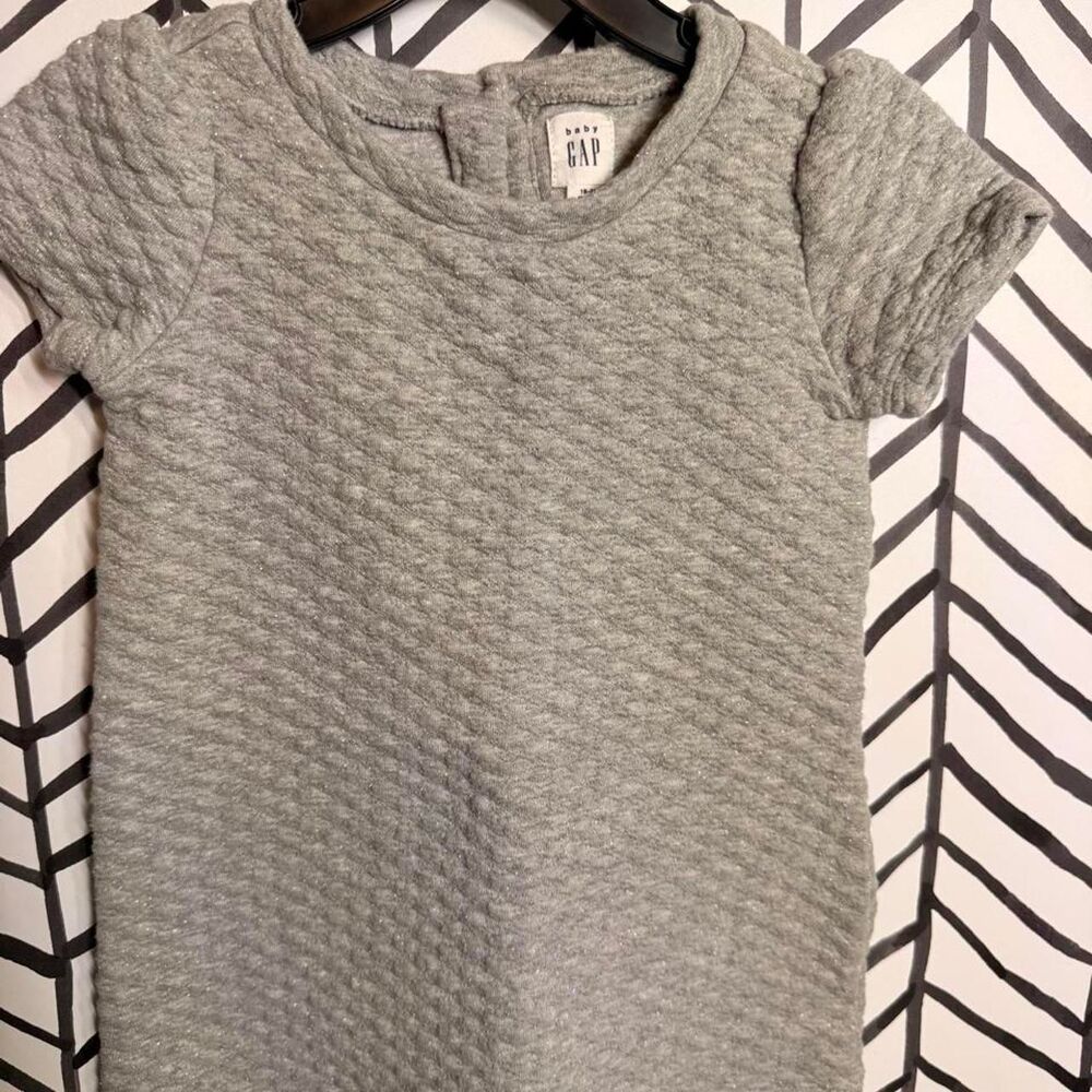 BabyGap Grey Silver Sparkle Sweatshirt Dress Baby Girl 18-24M